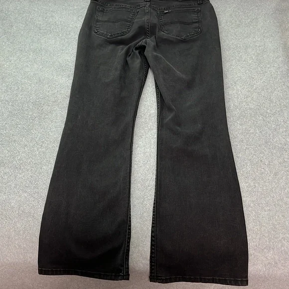 Lee Black Bootcut Jeans 10 Petite Stretch Denim High Rise Western - Picture 6 of 8